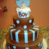 Cold Porcelain Baby Present Cake Topper- Blue- Dark - Image 2