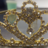 Gold Tiara with Silver Rhinestones Cake Topper
