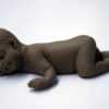 Fondant Realistic Baby Cake Topper- Laying Dark Skin