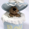Cold Porcelain Baby Present Cake Topper- Blue- Dark