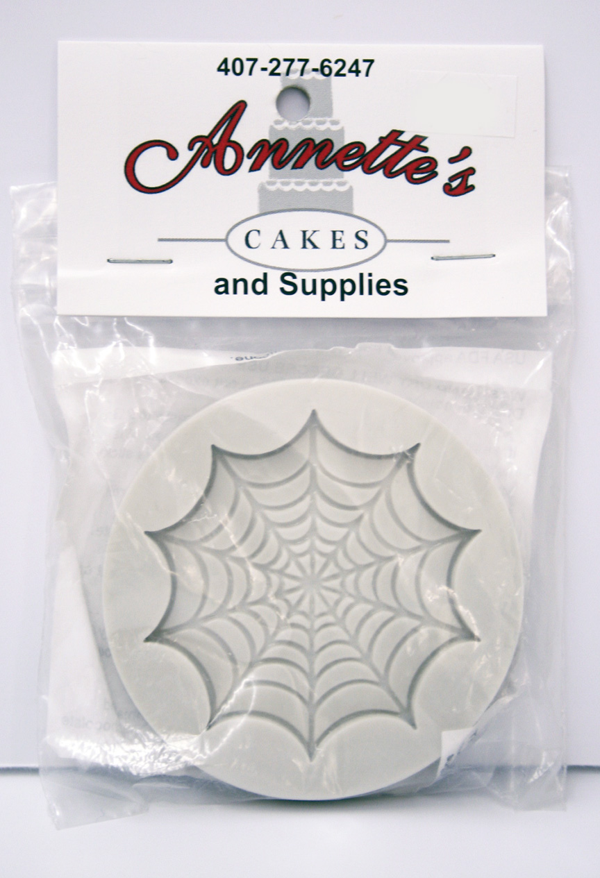 Spider Web w/ Spider  Cameo Polymer Clay Mold 