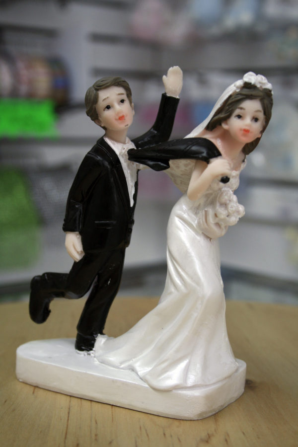 Comical Wedding Cake Topper - Got Him by the tie