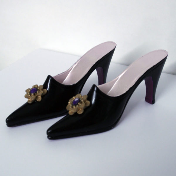 Plastic High Heel Shoes- Black- Individual