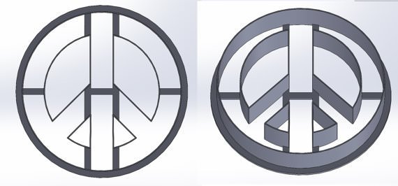 Peace Sign Cutter 3 inch