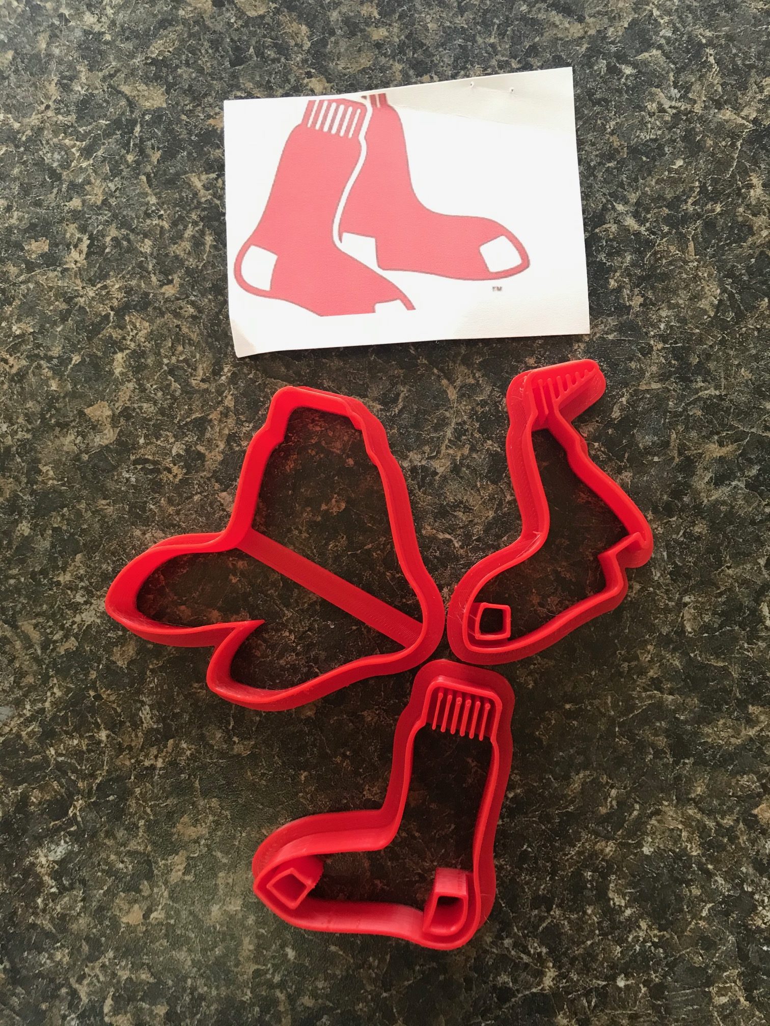 Boston Red Sox Socks Logo Fondant Cookie Cutter - Annettes Cake Supplies