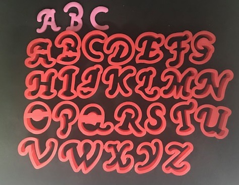Script Letters Fondant Cookie Cutters 1.5 inches - Annettes Cake Supplies