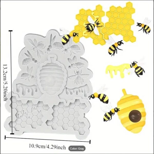 Bumble Bees Silicone Mold Bee Hive, Honeycomb - Image 2